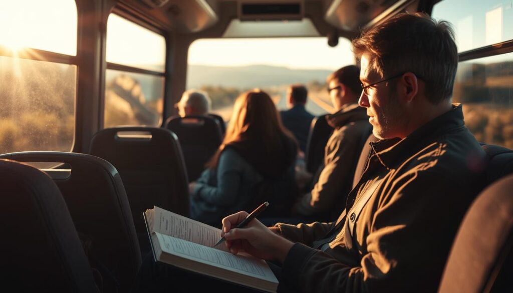 Travel Journaling on Bus Journey Travel Journaling on Bus Journey